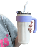 Mug isotherme blanc d'1 Litre avec une poignée ergonomique