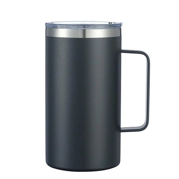 Mug noir Isotherme étanche en Acier de Voyage