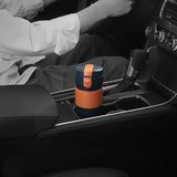 Mug Isotherme noir Design avec manchon Cuir adaptée au voiture